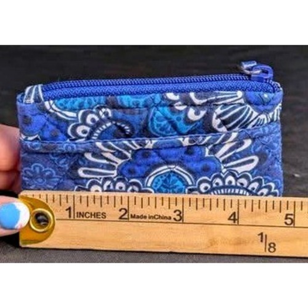 Vera Bradley ~ Quilted Cotton ~ Coin Purse Pouch ~ Blue Tapestry Retired Pattern - Picture 4 of 10
